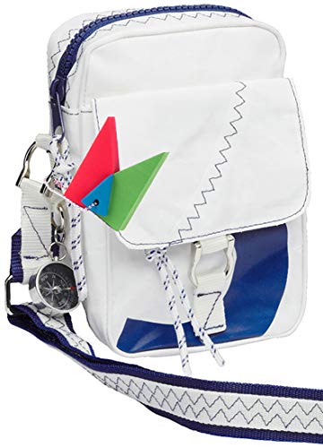 Sea Pearl Schultertasche Weiß/Marineblau aus Segeltuch von Trend Marine
