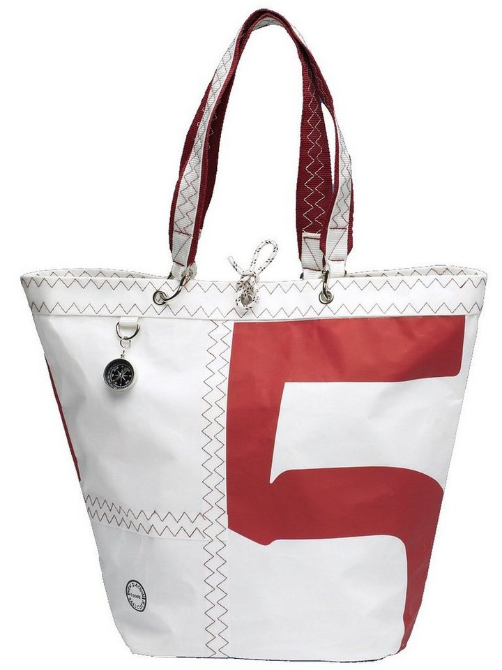 Trend Marine Einkaufsshopper Sea Girl Einkaufstasche, Weiß / Rot aus Segeltuch, Shopping Bag von Trend Marine