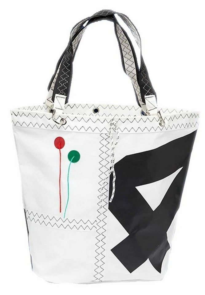 Trend Marine Einkaufsshopper Sea Girl Einkaufstasche, Weiß / Schwarz aus Segeltuch, Shopping Bag von Trend Marine