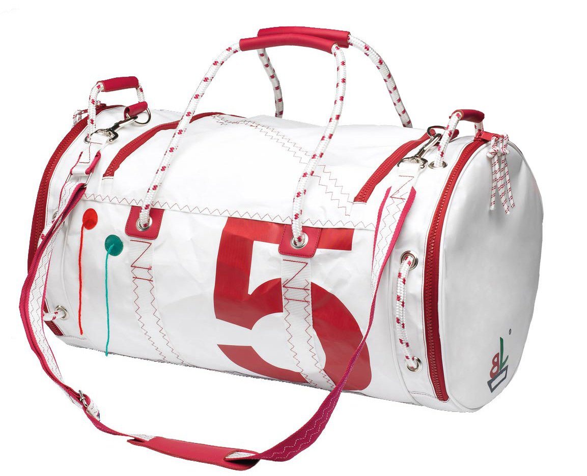 Trend Marine Reisetasche Sea Mate Segeltasche Weiß/Rot aus Segeltuch von Trend Marine