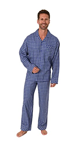 Trend by Normann Herren Flanell Pyjama Schlafanzug zum durchknöpfen - auch in Übergrössen - 222 101 15 851, Farbe:blau, Größe:68-70 von Trend by Normann