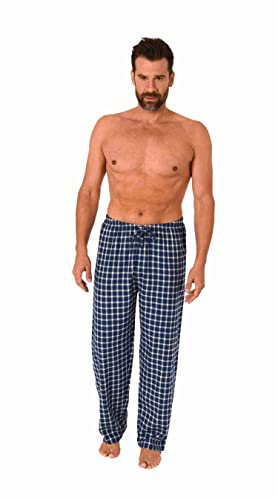 Herren Flanell Schlafanzug Pyjama Hose lang in Karo Optik aus Baumwolle - 222 122 15 870, Farbe:Marine, Größe:54 von Trend by Normann