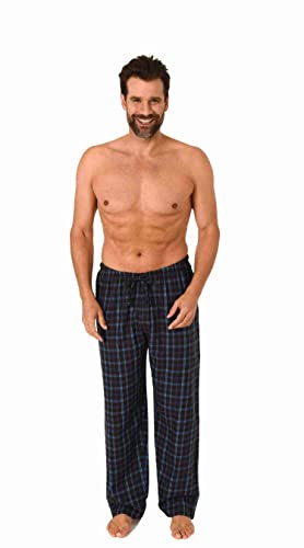 Herren Flanell Schlafanzug Pyjama Hose lang in Karo Optik aus Baumwolle - 222 122 15 870, Farbe:schwarz, Größe:56 von Trend by Normann