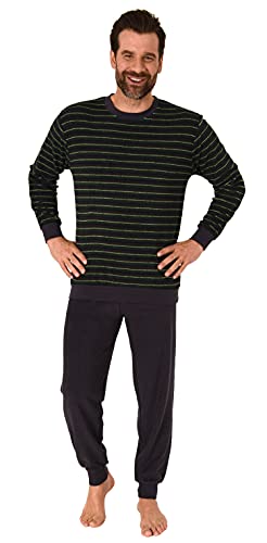 Herren Langarm Frottee Pyjama Schlafanzug mit Bündchen - auch in Übergrößen - 212 13 751, Farbe:grün, Größe:54 von Trend by Normann