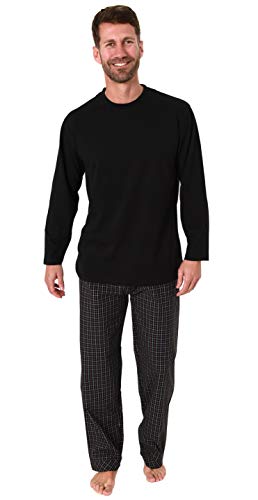 Herren Pyjama Schlafanzug Lange Form mit Webhose - 65346, Farbe:schwarz, Größe:54 von Trend by Normann