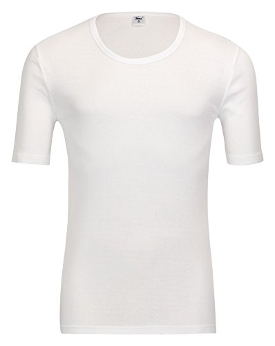 Herren Unterhemd Kurzarm 1/2-Arm Feinripp 2erpack Weiss Business Shirt 54967, Farbe:Weiss, Größe:9 von NORMANN-Wäschefabrik