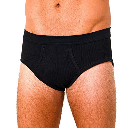 Trend by Normann 10410 Herren Slip 2er Pack in Farbe schwarz - Doppelripp - aus 100% Baumwolle, Farbe:schwarz, Größe:5 von Normann