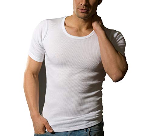 Trend by Normann 54974 Herren Unterhemd Kurzarm 1/2-Arm Doppelripp 2erpack Weiss, Farbe:Weiss, Größe:6 von Trend by Normann