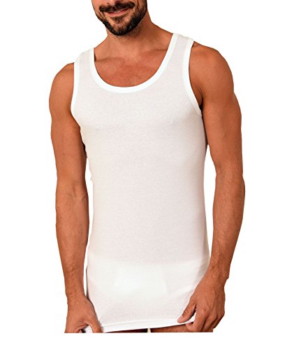 Trend by Normann 55001 Herren Achselhemd Feinripp Unterhemd 2erpack Weiss aus 100% Baumwolle, Farbe:Weiss, Größe:6 von Trend by Normann