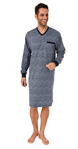 Trend by Normann Elegantes Herren Nachthemd Langarm mit Bündchen - Minimalprint 212 101 10 431, Farbe:blau, Größe:52 von Trend by Normann