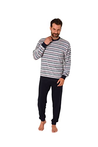Trend by Normann Herren Frottee Pyjama mit Rundhals, Langarm, Feine Streifen, Rot, 70251, Gr. 58 von Trend by Normann