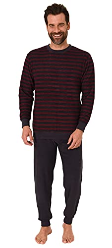 Trend by Normann Herren Langarm Frottee Pyjama Schlafanzug mit Bündchen - auch in Übergrößen - 212 13 751, Farbe:rot, Größe:62 von Trend by Normann