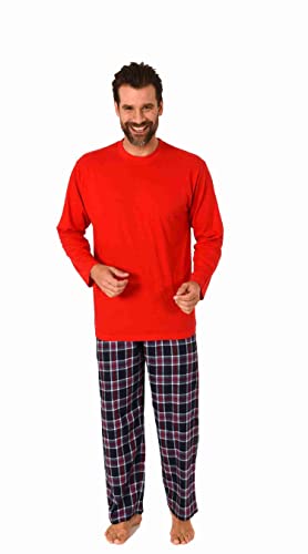 Trend by Normann Herren Langarm Schlafanzug Pyjama mit Karierter Flanell Hose - 222 101 10 873, Farbe:rot, Größe:50 von Trend by Normann