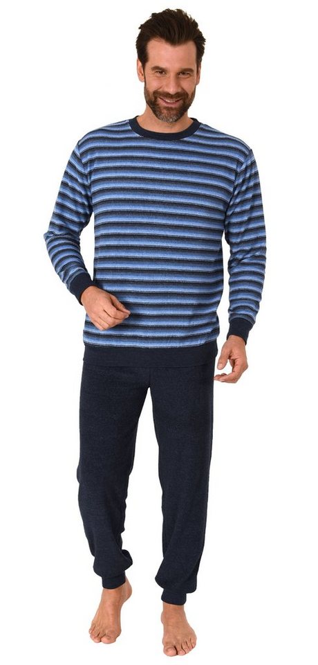 Trend by Normann Pyjama Herren Frottee Schlafanzug mit Bündchen - auch in Übergrößen von Trend by Normann