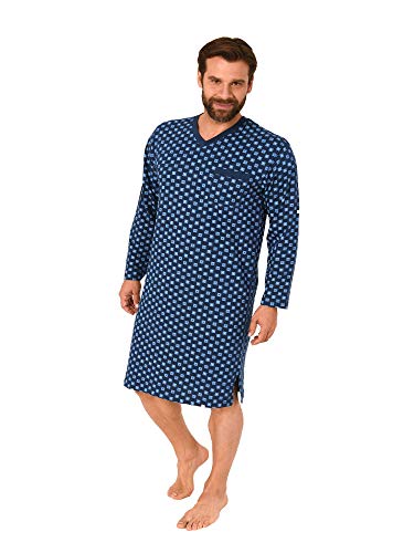 Trend by Normann Tolles Herren Nachthemd Langarm in toller Optik - 62672, Farbe:dunkelblau, Größe:48 von Trend by Normann