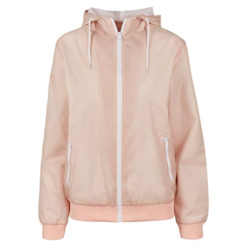 TrendClub100® Damen Regenjacke Nasser Wolkenbruch Windrunner (Light-Pink-Weiß, XS) von TrendClub100