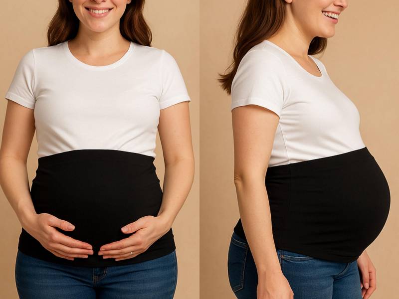 Bauchband Umstandsmode | Schwangerschaft Bequem & Dehnbar |Babybauch Band Unbedruckt Basic |Geschenk Für Werdende Mamas von TrendMama