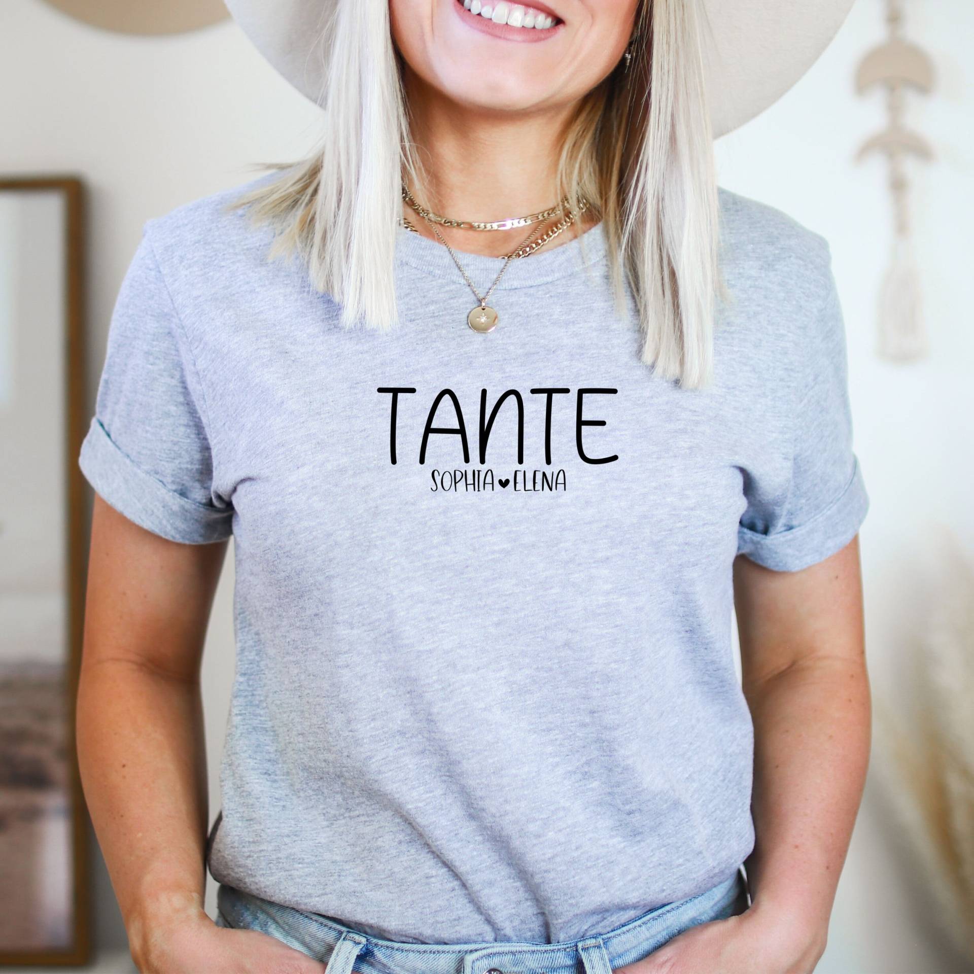 Tante T-Shirt Mit Namen Von Nichte/ Neffe | Geschenk Für Alle Tantis Geburtstag Schwester| Schwägerin |Geschenkidee| Personalisiert von TrendMama