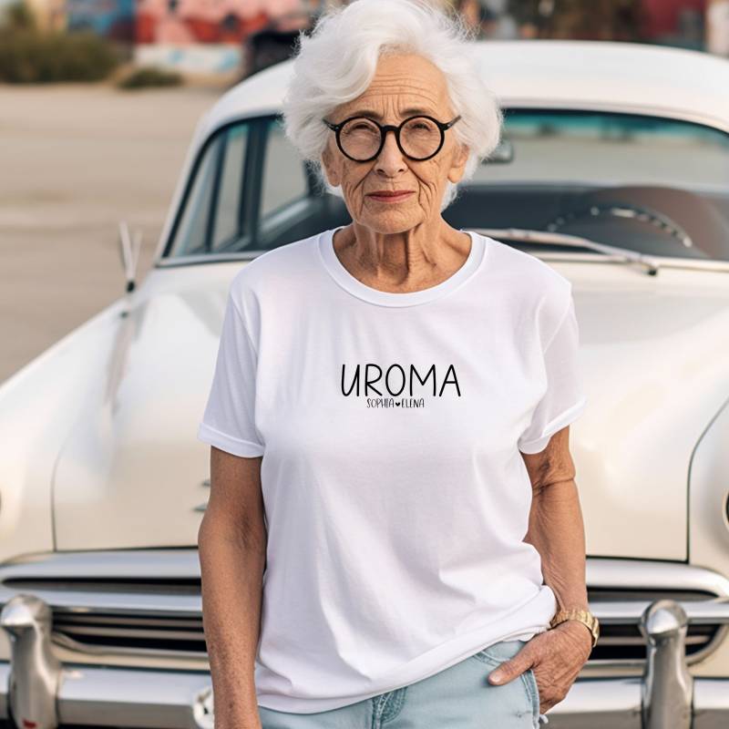 Uroma T-Shirt Mit Namen Von Urenkelin/Urenkel | Geschenk Für Alle Ur-Omis Geburtstag Mama Familie Geschenkidee Personalisiert von TrendMama