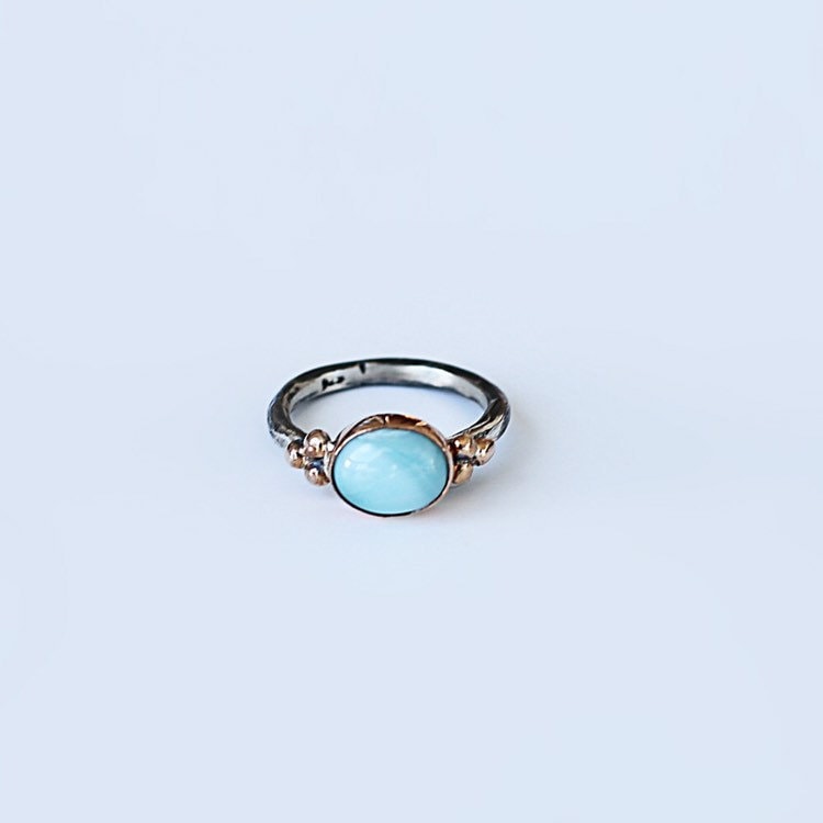 Blauer Larimar Ring-925 Sterling Silber-Oxidierter Ring-Zierlicher Ring-Edelstein Ring-Schmuck-Handmade Silber Ring-Geschenk Ring-Boho Ring-Larimar Blauer Larimar Ring-925 Sterling Silber-Oxidierter Ring-Zierlicher Ring-Edelstein Ring-Schmuck-Handmade Silber Ring-Geschenk Ring-Boho Ring-Larimar von TrendMinimalist