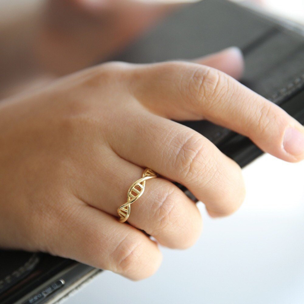 Gold-Dna Ring-Dna Ring-Wissenschaft Ring-Chemie Ring-Molekul Ring-sterling Silber Dna Ring-Biologie Ring Gold-Dna Ring-Dna Ring-Wissenschaft Ring-Chemie Ring-Molekul Ring-sterling Silber Dna Ring-Biologie Ring von TrendMinimalist