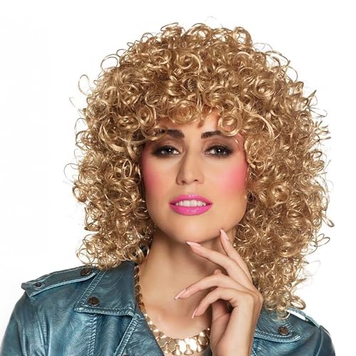 TrendandStylez Perücke Lockenpracht, Locken blond, für Damen und Herren, Kostüm Accessoire für Party, Fasching, Karneval, Mottoparty von TrendandStylez