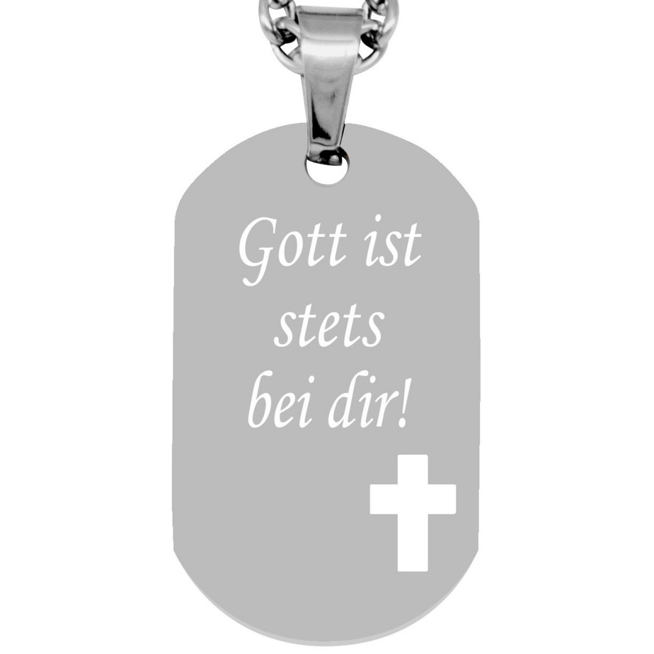 Anhänger Dogtag - Kreuz - silber von Trendgravur