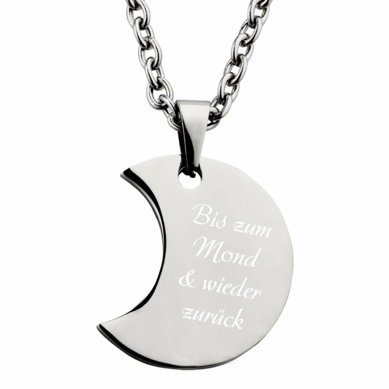 Anhänger mit Gravur Mond von Trendgravur