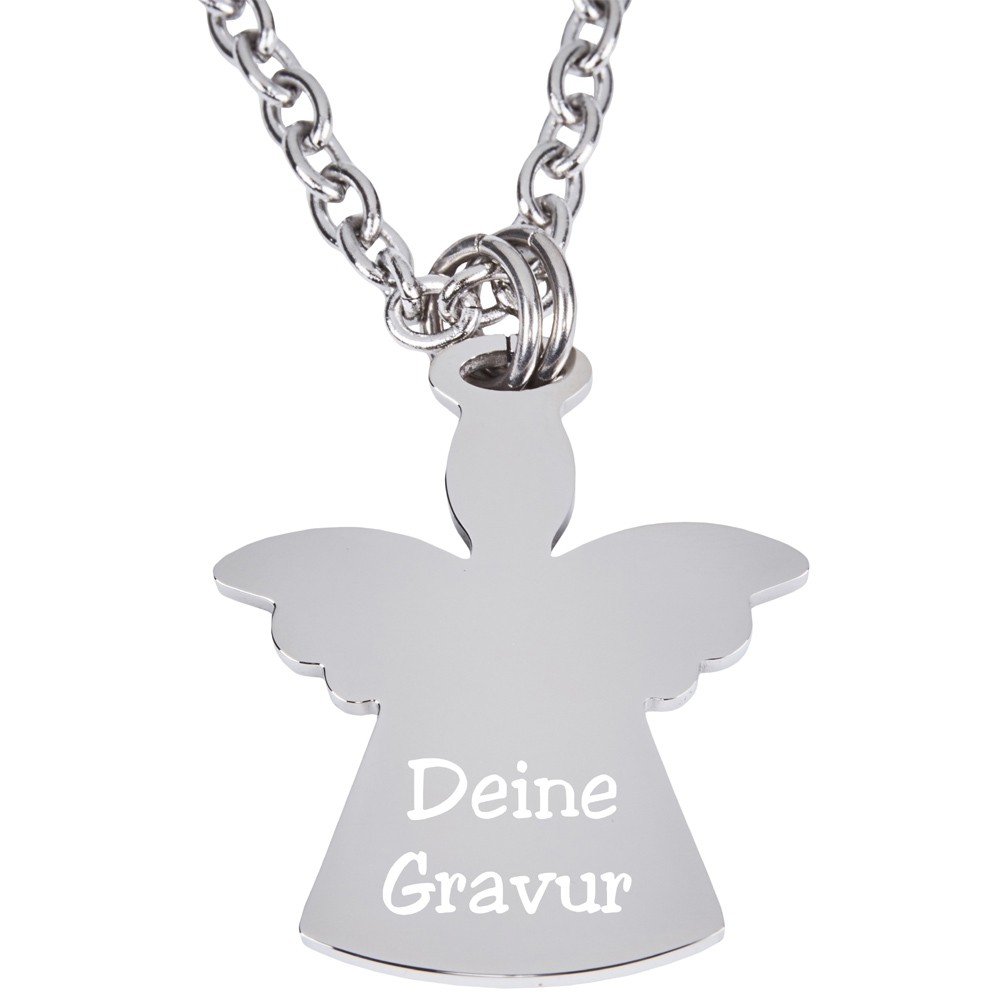 Anhänger mit Gravur Schutzengel silber von Trendgravur