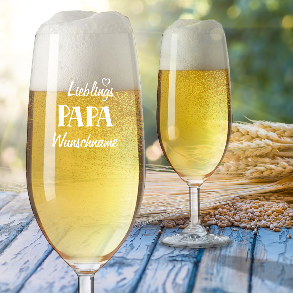 Bierglas Leonardo mit Gravur - Lieblings-Papa von Trendgravur