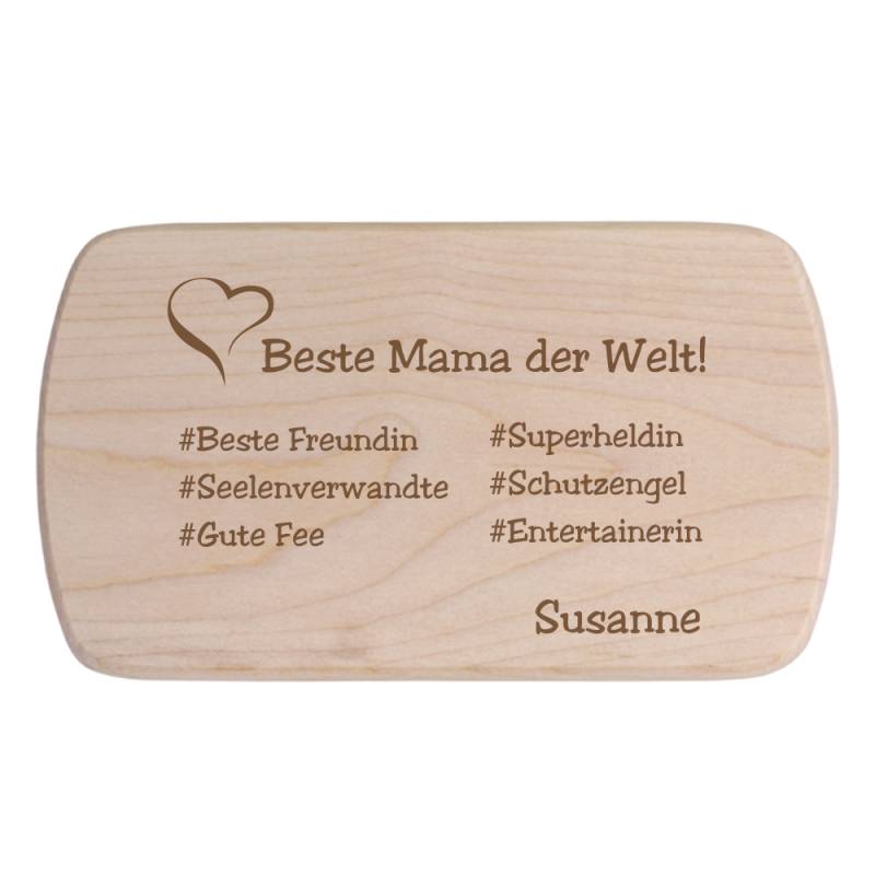 Brotbrett mit Deiner Wunschgravur #Mama von Trendgravur