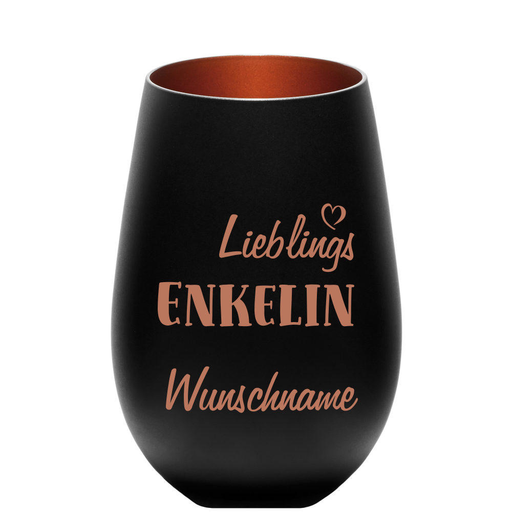 Deko-Windlicht Lieblings-Enkelin mit Wunschnamen schwarz-bronze Deko-Windlicht Lieblings-Enkelin mit Wunschnamen schwarz-bronze von Trendgravur