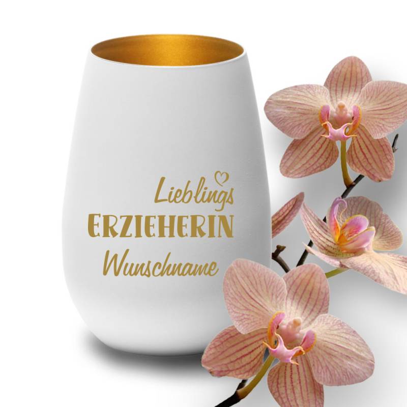 Deko-Windlicht Lieblings-Erzieherin mit Wunschnamen in... von Trendgravur