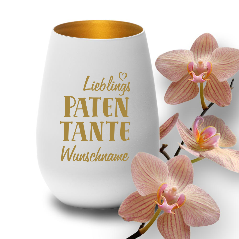 Deko-Windlicht Lieblings-Patentante mit Wunschnamen in... Deko-Windlicht Lieblings-Patentante mit Wunschnamen in... von Trendgravur
