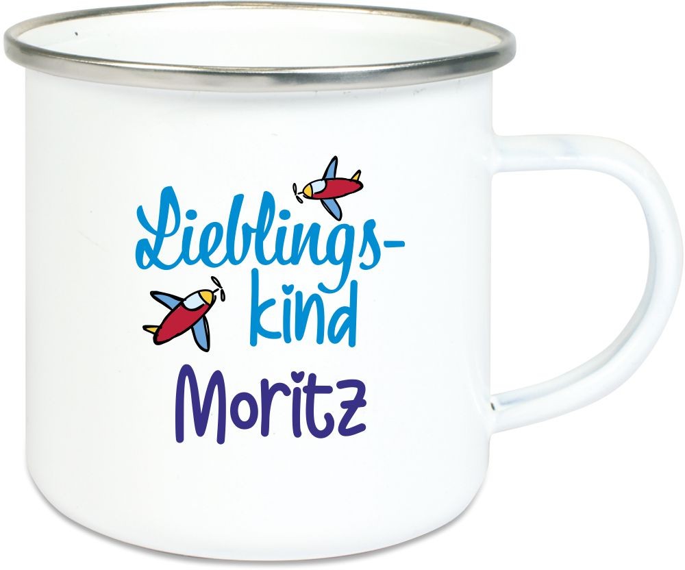 Emaille Tasse für Jungen -Lieblingskind von Trendgravur
