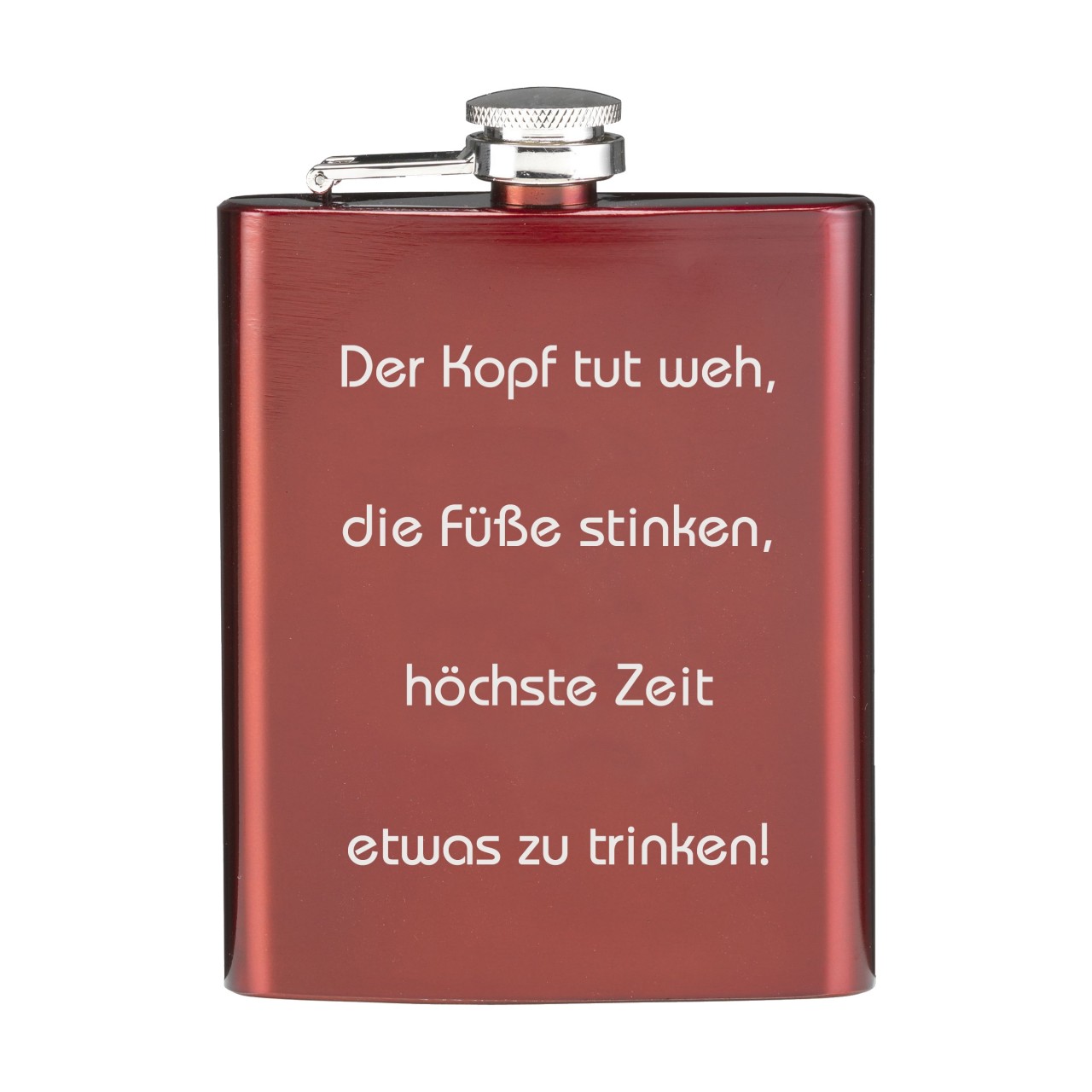 Flachmann mit Gravur rot von Trendgravur