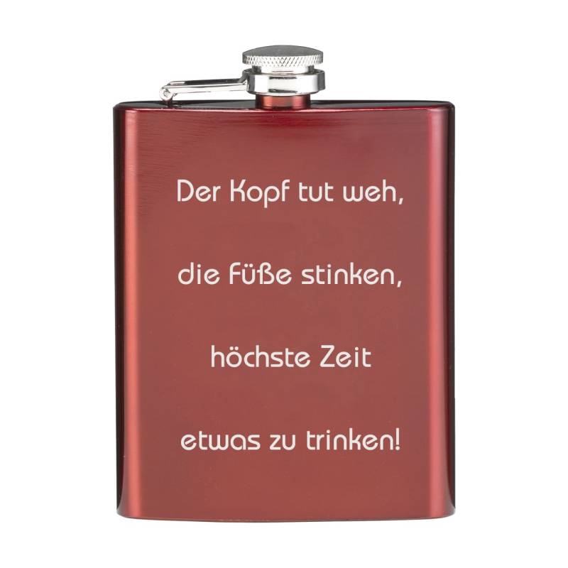 Flachmann mit Gravur rot von Trendgravur