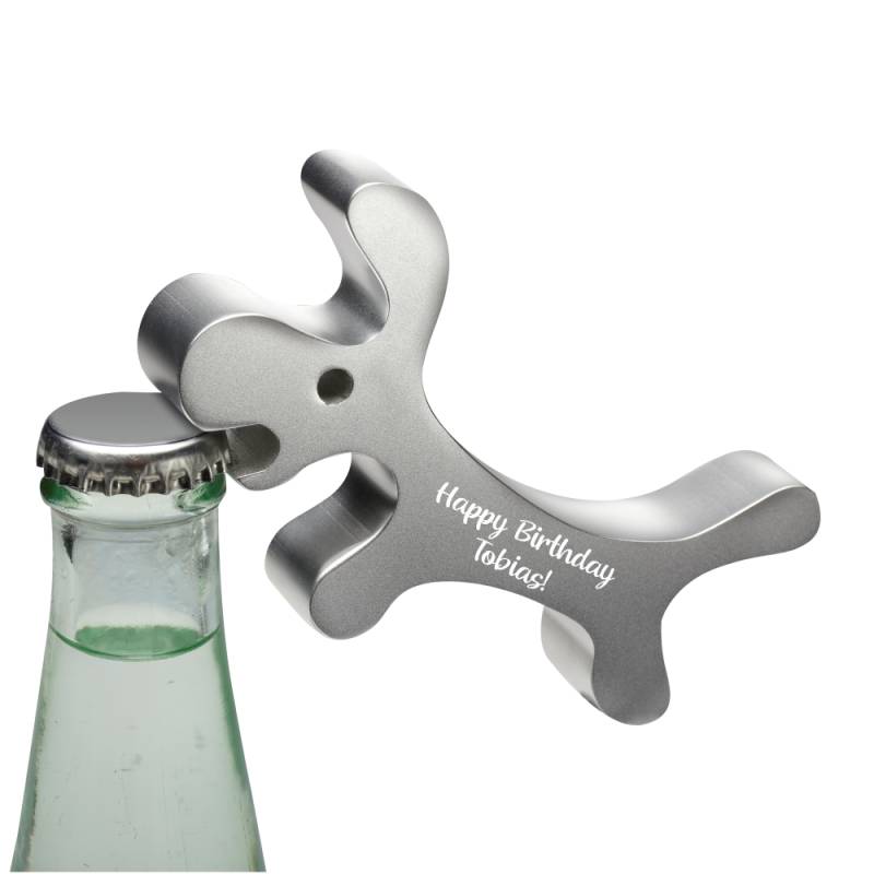 Flaschenöffner Kapselheber mit Gravur Hund von Trendgravur