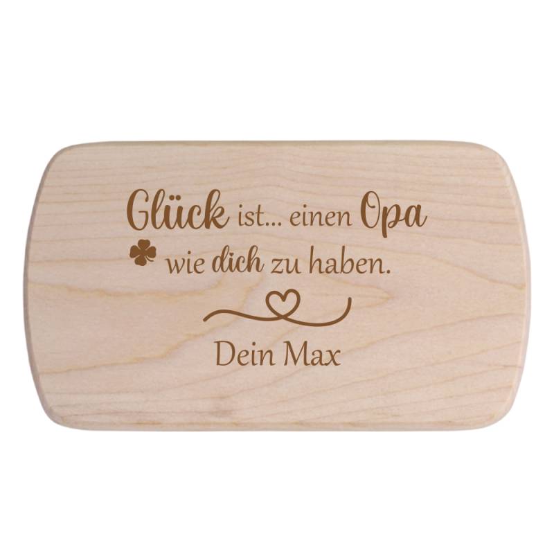 Frühstücksbrettchen Glück ist einen Opa.... mit Wunschnamen von Trendgravur