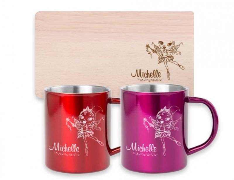 Frühstücksset für Kinder mit deiner Wunschgravur - Fee von Trendgravur