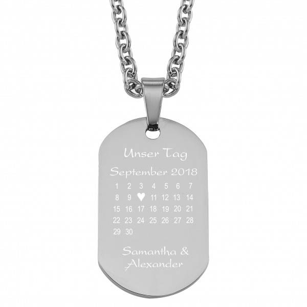 Gravuranhänger Kalender von Trendgravur