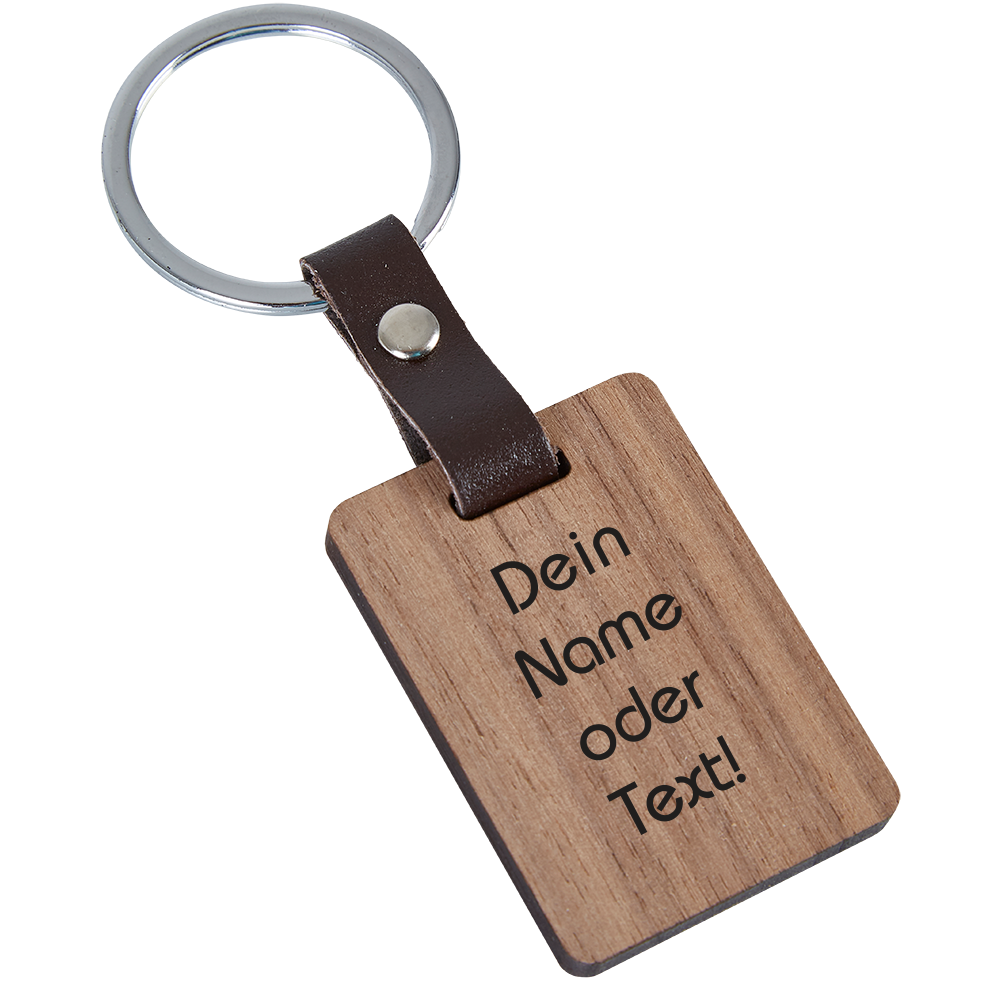 Holz-Schlüsselanhänger mit Gravur -Deine Wunschgravur von Trendgravur