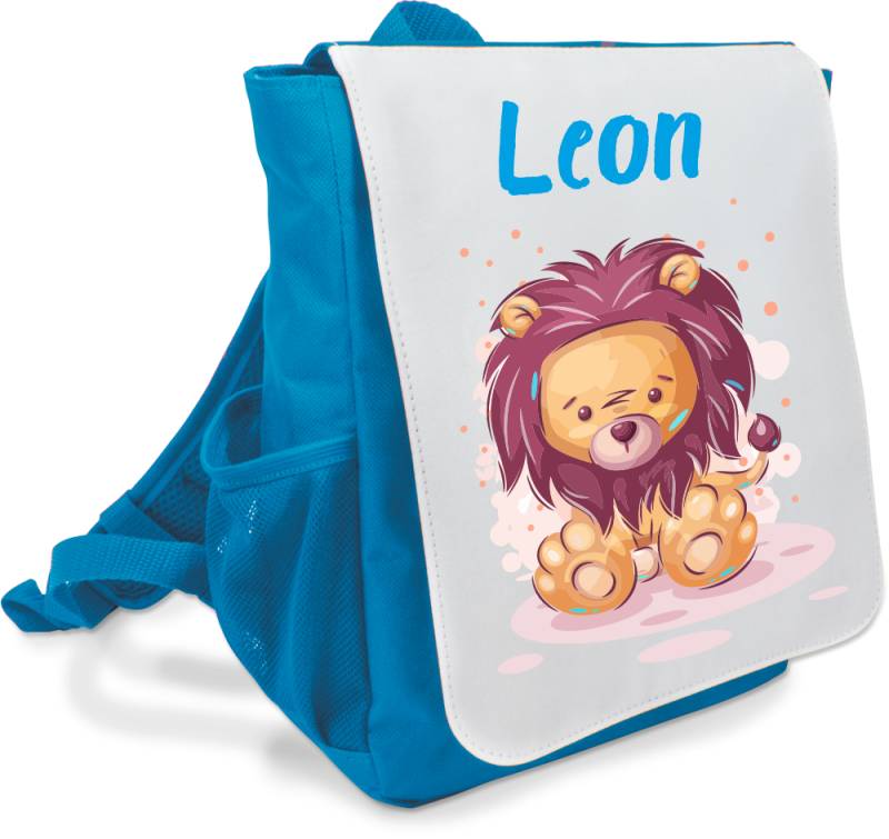 Kinder-Rucksack mit Wunschnamen Löwe von Trendgravur