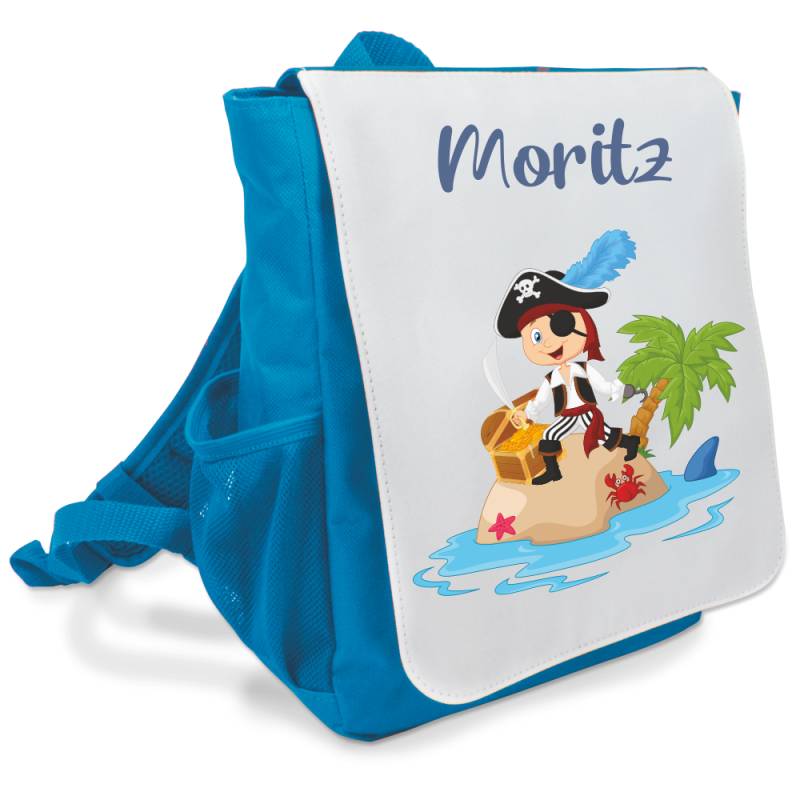Kinder-Rucksack mit Wunschnamen Pirat von Trendgravur
