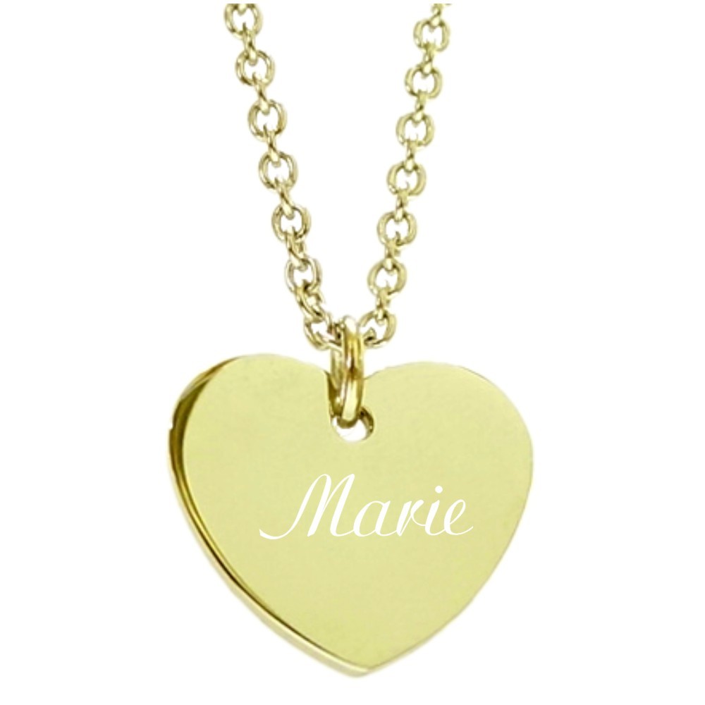 Kinderanhänger Herz goldfarben von Trendgravur