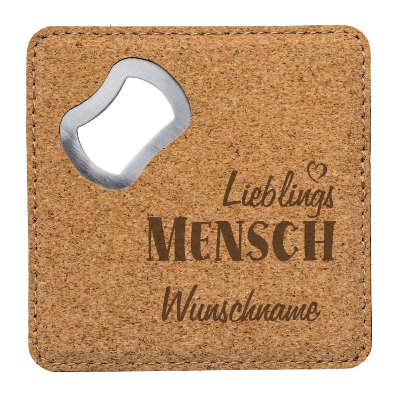 Kork-Flaschenöffner mit Wunschnamen Lieblings-Mensch von Trendgravur