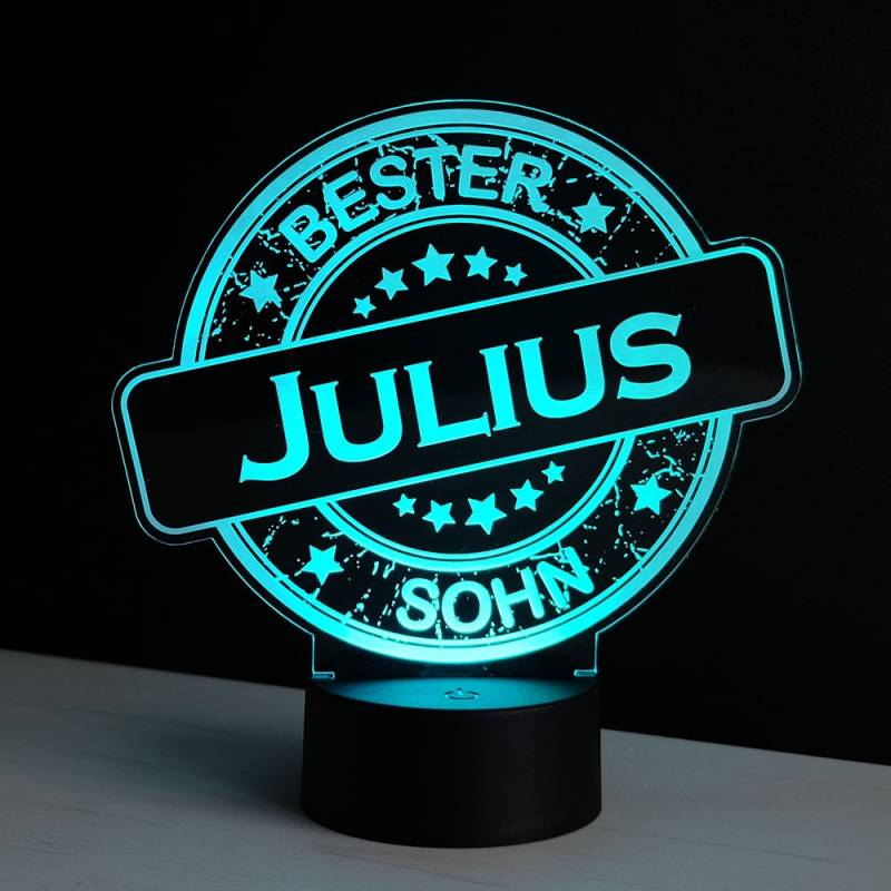 LED-Dekolicht Bester Sohn mit Wunschnamen von Trendgravur