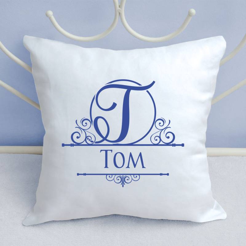 Namenskissen mit Monogramm von Trendgravur