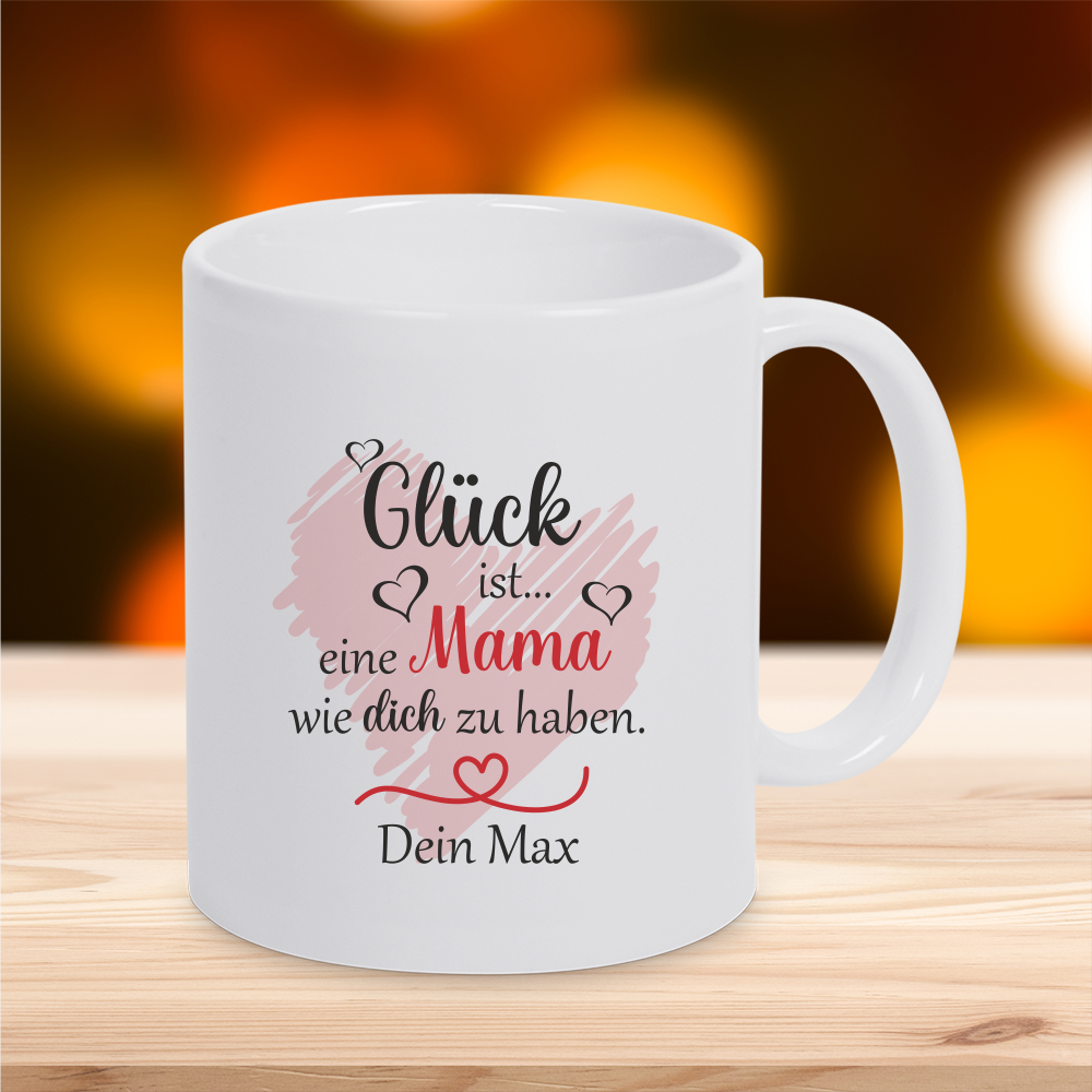 Personalisierte Tasse Glück ist... eine Mama wie dich zu haben mit... von Trendgravur