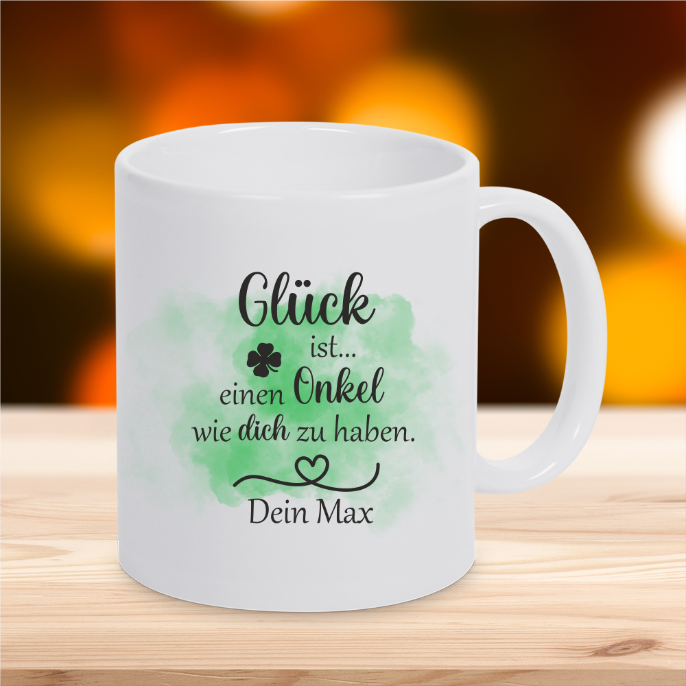 Personalisierte Tasse Glück ist... einen Onkel wie dich zu haben... von Trendgravur